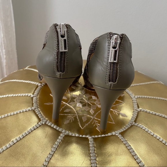 Calvin Klein Kiani Snake Print Heels - Picture 3 of 5